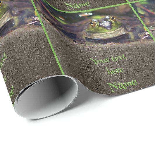 Niedliches Froschgesicht Tier Personalisiert Geschenkpapier (Rolleneckpunkt)