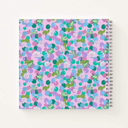 Niedliches Froschkunstheft mit rosa Hintergrund Notizblock (Rückseite)