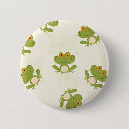 Niedliches Froschmuster Button (Vorderseite)