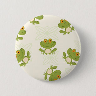 Niedliches Froschmuster Button