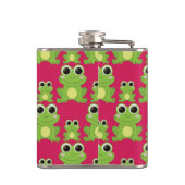 Niedliches Froschmuster Flachmann (Rückseite)