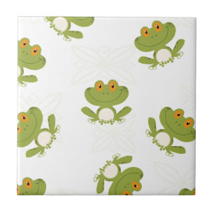 Niedliches Froschmuster Fliese