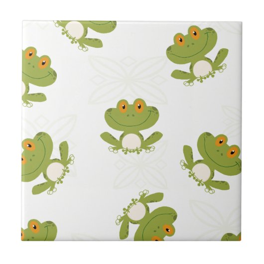 Niedliches Froschmuster Fliese (Vorderseite)
