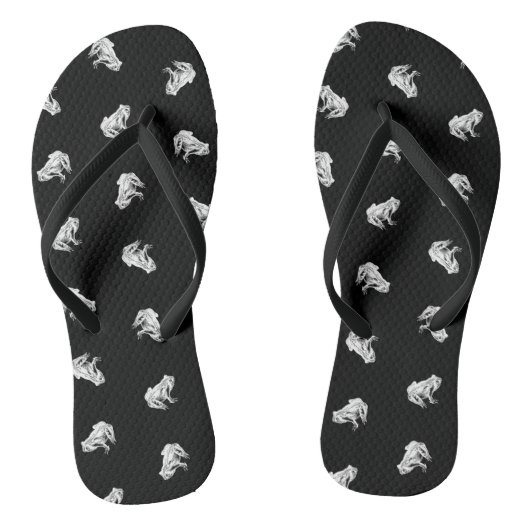 Niedliches Froschmuster Frosch Art Design Schwarz Badesandalen (Fußbett)