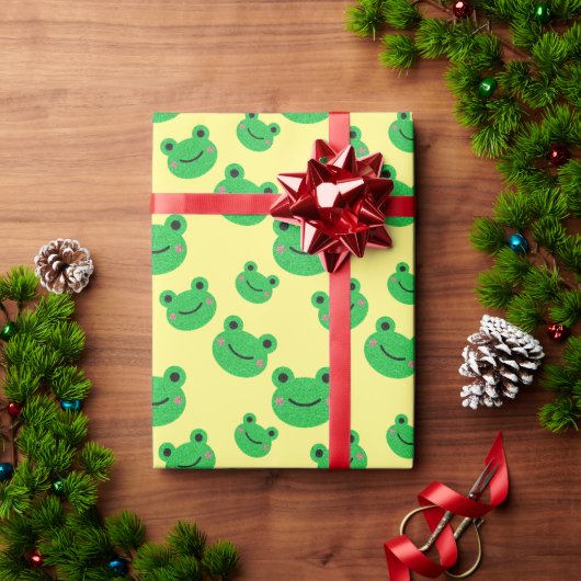 Niedliches Froschmuster Geschenkpapier (Feiertagsgeschenk)