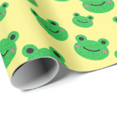 Niedliches Froschmuster Geschenkpapier (Rolleneckpunkt)