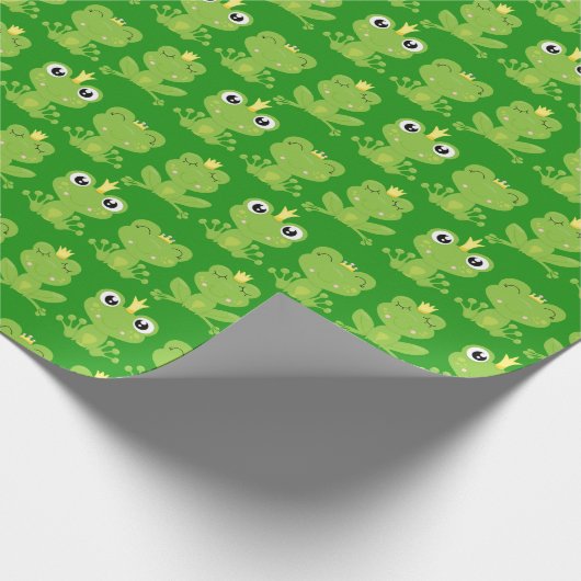 Niedliches Froschmuster Geschenkpapier (Ecke)
