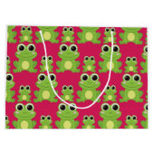 Niedliches Froschmuster Große Geschenktüte (Rückseite)