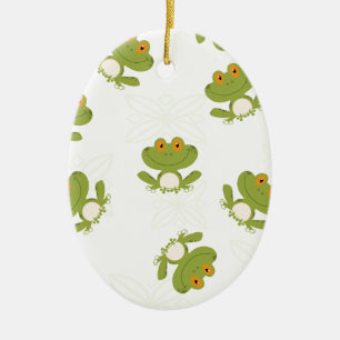 Niedliches Froschmuster Keramik Ornament