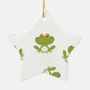 Niedliches Froschmuster Keramikornament