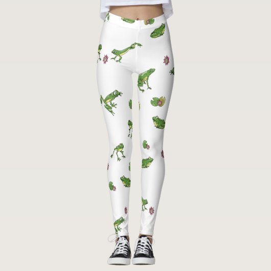 Niedliches Froschmuster Leggings (Vorderseite)