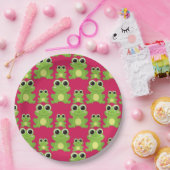 Niedliches Froschmuster Pappteller (Party)