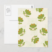 Niedliches Froschmuster Postkarte (Vorne/Hinten)