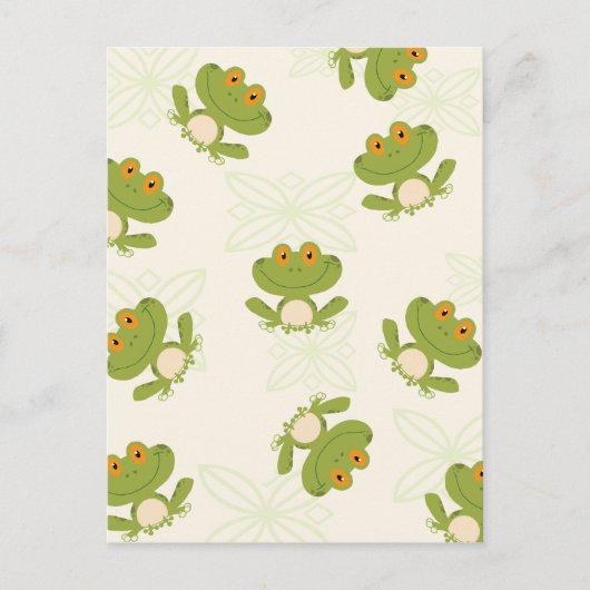 Niedliches Froschmuster Postkarte (Vorderseite)