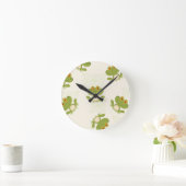 Niedliches Froschmuster Runde Wanduhr (Zuhause)