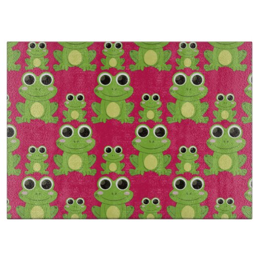 Niedliches Froschmuster Schneidebrett (Vorderseite)