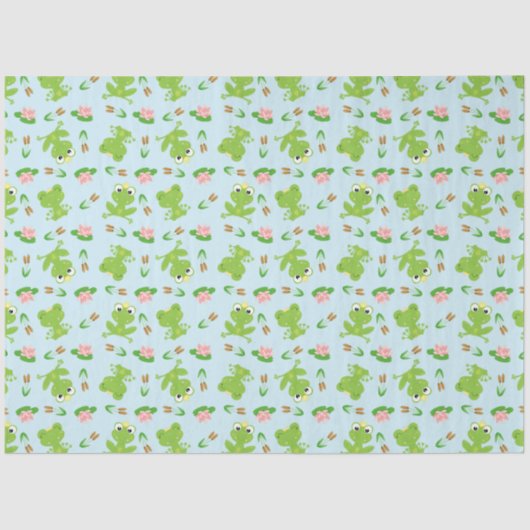 Niedliches Froschmuster Seidenpapier (Vorderseite)