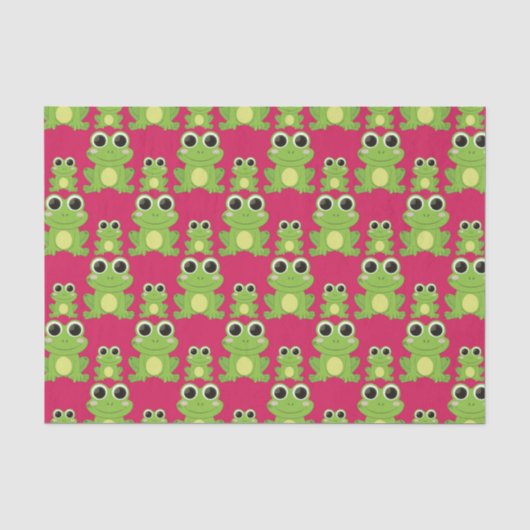 Niedliches Froschmuster Seidenpapier (Vorderseite)