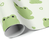 Niedliches Froschpaar Geschenkpapier (Rolleneckpunkt)