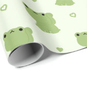Niedliches Froschpaar Geschenkpapier (Rolleneckpunkt)