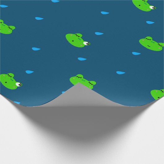 Niedliches Froschwackelpapier Geschenkpapier (Ecke)
