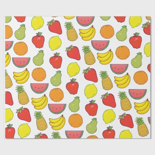 Niedliches Frucht-Muster Geschenkpapier (Flach)