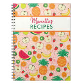 Niedliches Fruchtmuster Farbiges Personalisiertes Notizblock (Vorderseite)