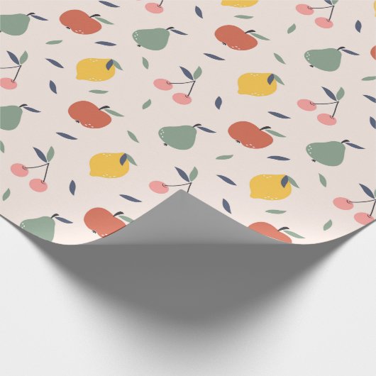 Niedliches Fruchtmuster Geschenkpapier (Ecke)