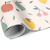 Niedliches Fruchtmuster Geschenkpapier (Rolleneckpunkt)