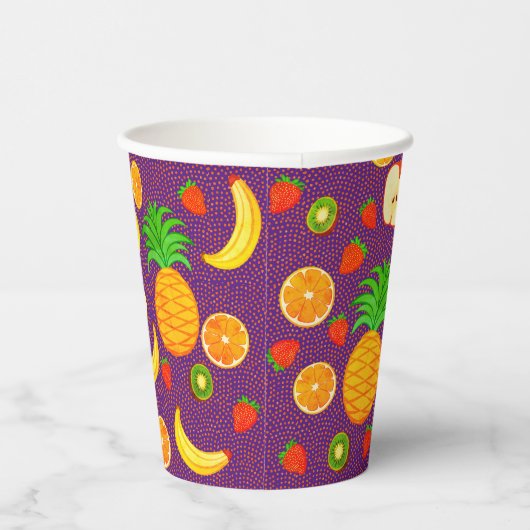 Niedliches Fruchtmuster Gesunde Funny Funny Farbig Pappbecher (Rechts)