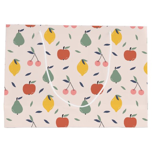 Niedliches Fruchtmuster Große Geschenktüte (Rückseite)