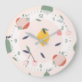 Niedliches Fruchtmuster Große Wanduhr (Vorderseite)