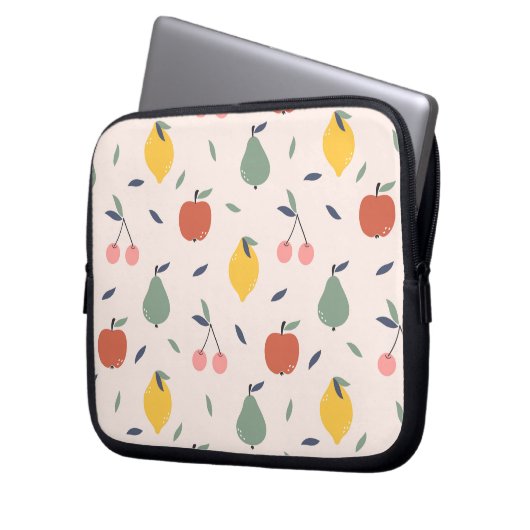 Niedliches Fruchtmuster Laptopschutzhülle (Vorderseite Links)