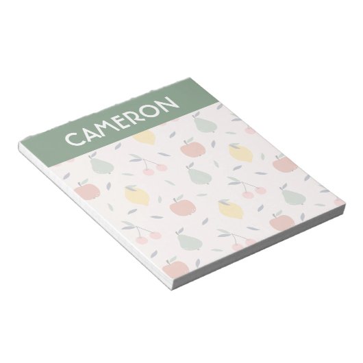 Niedliches Fruchtmuster Notizblock (angewinkelt)