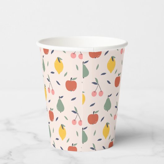 Niedliches Fruchtmuster Pappbecher (Rechts)