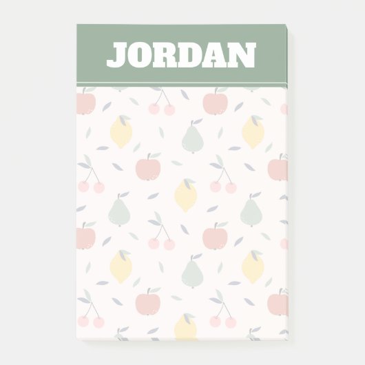 Niedliches Fruchtmuster Post-it Klebezettel (Vorderseite)