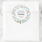 Niedliches Fruchtmuster Sommerliche Kerze/Seife Runder Aufkleber (Tasche)