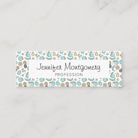 Niedliches Fruchtmuster Sommerliche Thema Mini Visitenkarte (Vorderseite)