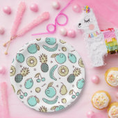 Niedliches Fruchtmuster Sommerliche Thema Pappteller (Party)