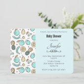 Niedliches Fruchtmuster Sommerlicher Baby Dusche Einladung (Stehend Vorderseite)