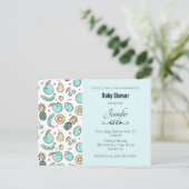 Niedliches Fruchtmuster Sommerlicher Baby Dusche Einladungspostkarte (Stehend Vorderseite)