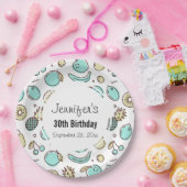 Niedliches Fruchtmuster Sommerlicher Geburtstag Pappteller (Party)