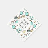 Niedliches Fruchtmuster Sommerlicher Geburtstag Serviette (Ecke)