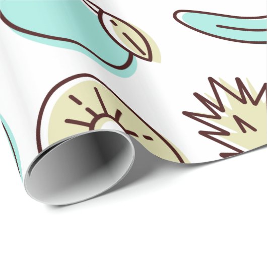 Niedliches Fruchtmuster Sommerliches Muster Geschenkpapier (Rolleneckpunkt)