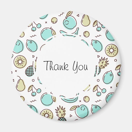 Niedliches Fruchtmuster Sommerliches Thema Vielen  Magnet (Vorne)