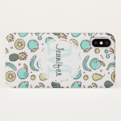 Niedliches Fruchtmuster Summeres Themed Monogram Case-Mate iPhone Hülle (Rückseite (Horizontal))