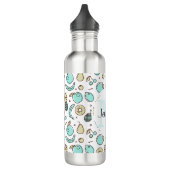 Niedliches Fruchtmuster Summeres Themed Monogram Edelstahlflasche (Links)