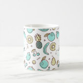 Niedliches Fruchtmuster Summeres Themed Monogram Kaffeetasse (Mittel)
