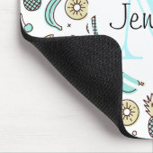 Niedliches Fruchtmuster Summeres Themed Monogram Mousepad (Ecke)