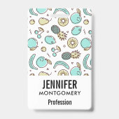 Niedliches Fruchtmuster Summerline Zeichnend Ausweis (Rückseite)